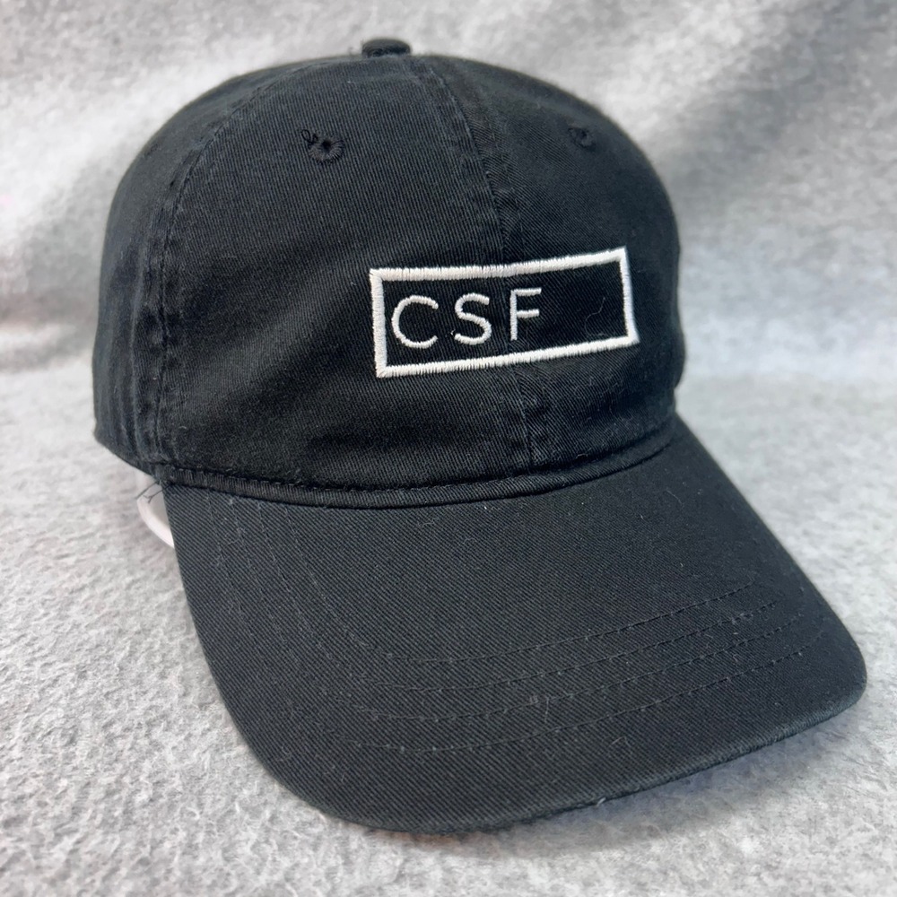CSF Embroidered Logo Mens Black Unbranded Baseball Hat Adjustable Strap OSFM